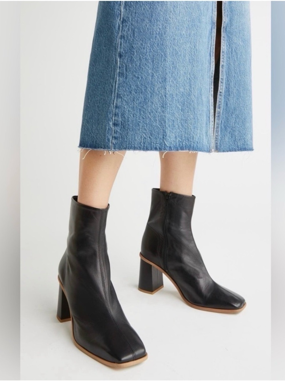 Free People Sienna Ankle Leather Boot In Black Size 10.5 / Euro 41